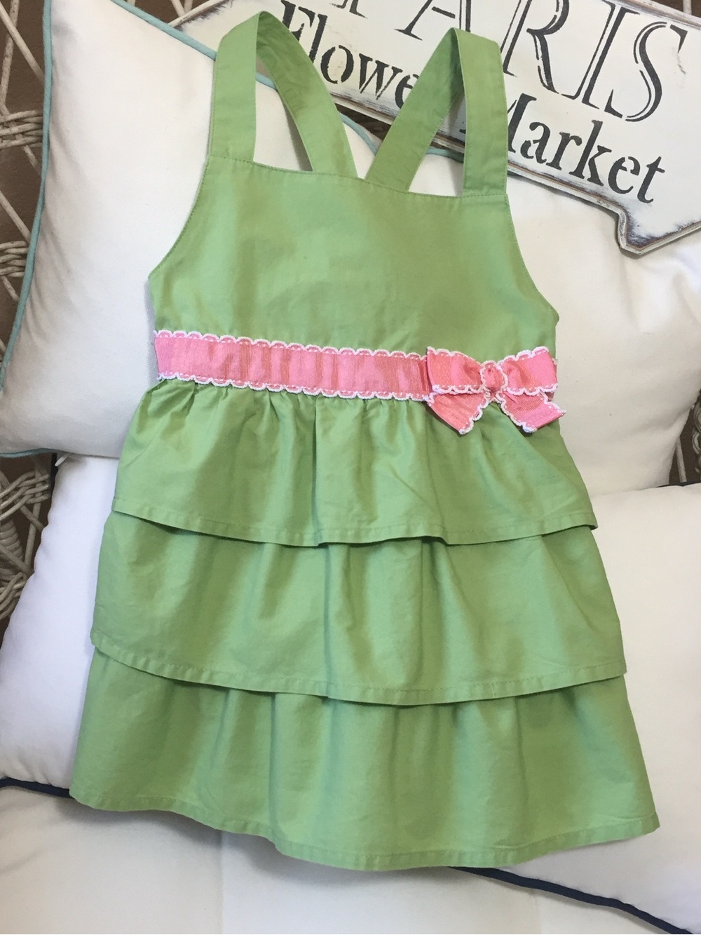 Gymboree Light Green Girls Dress with Pink size 6